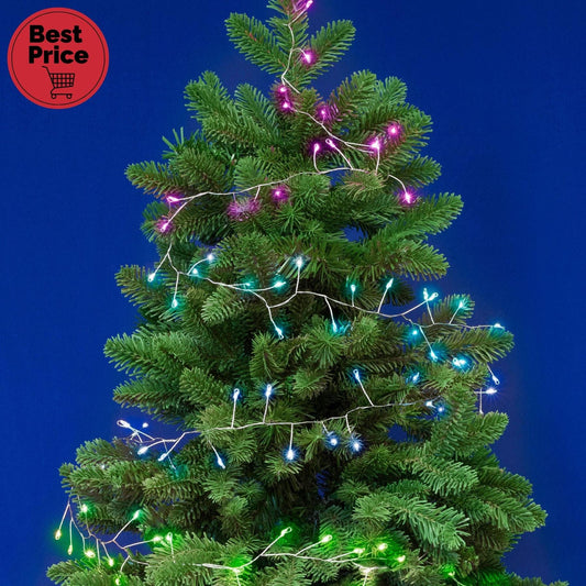 iSparkle LEDS120V-C micro LED-es cluster fényfüzér, 3 m / 120 db RGB LED, applikációval vezérelhető, smart, kül- és beltéri kivitel