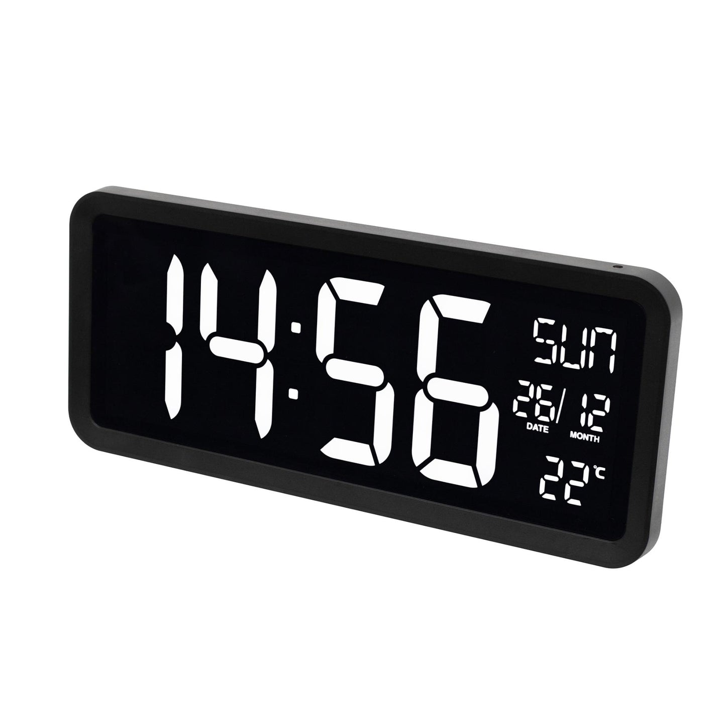 Home LTCJUMBO óra és hőmérő, asztali és fali óra, USB adapter hosszú, 2.5m vezetékkel, a környezethez alkalmazkodó fényerő