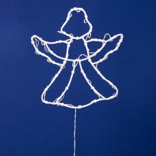 HOME KID501BWW LED-es angyal ablakdísz, 33x30 cm, 35 db melegfehér LED, időzítő, elemes tápellátás, beltéri kivitel