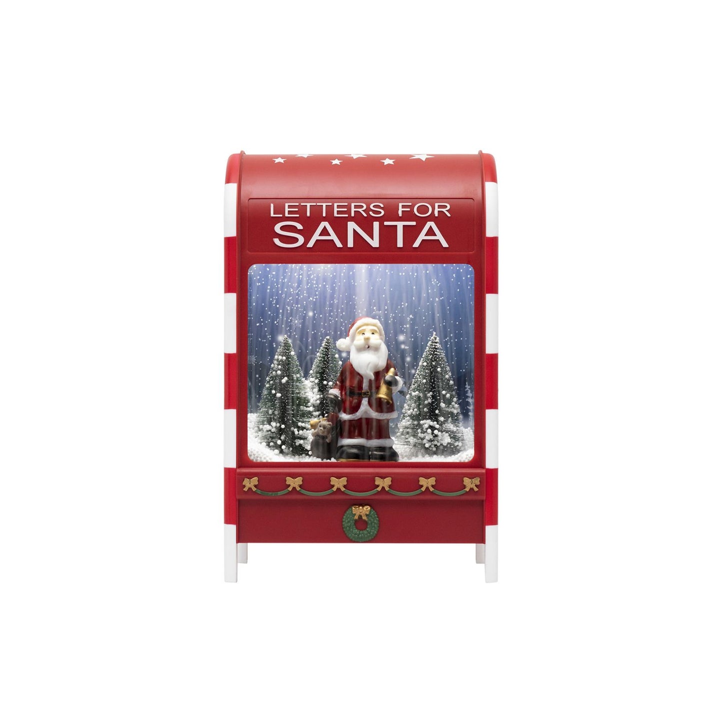 Home LFS400 zenélő, havazó postaláda, 4db hidegfehér SMD LED, műanyag, 8 karácsonyi dal, elemes tápellátás, beltéri kivitel