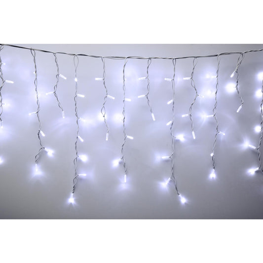 HOME KSFW200WH sorolható fényfüggöny, 4 méter, 200db hidegfehér LED, fehér vezeték, kül- és beltéri kivitel