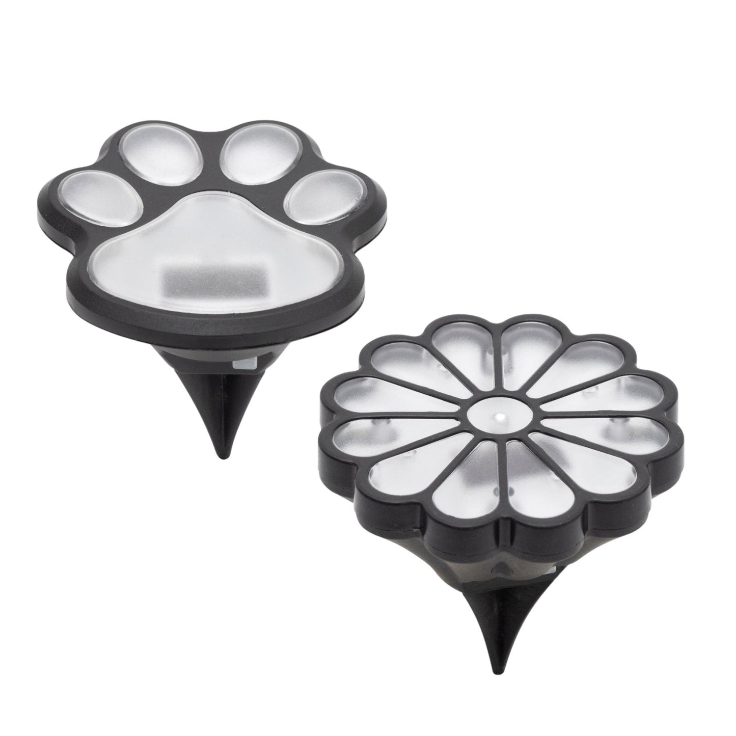 HOME MX674 napelemes kerti lámpa, tappancs, virág, 12db/display, 1db melegfehér LED, cserélhető akkumulátor