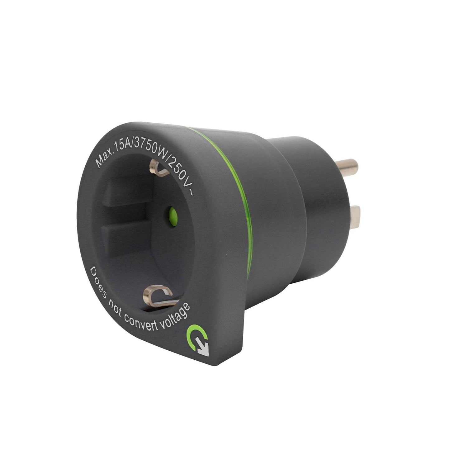 Q2POWER 1.200110-TH utazóadapter " Europe to USA”, bemeneti feszültség: 100-250 V, teljesítmény: 100 V - 1500 W / 250 V - 3750 W