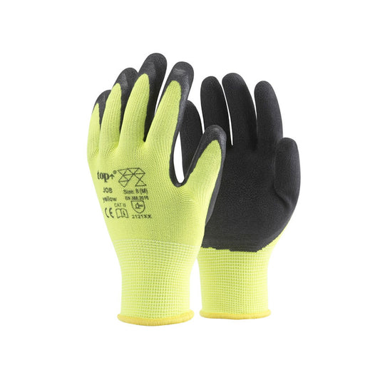 Kesztyű nylonszálas mikroporózus latex bevonattal L-es Top Job