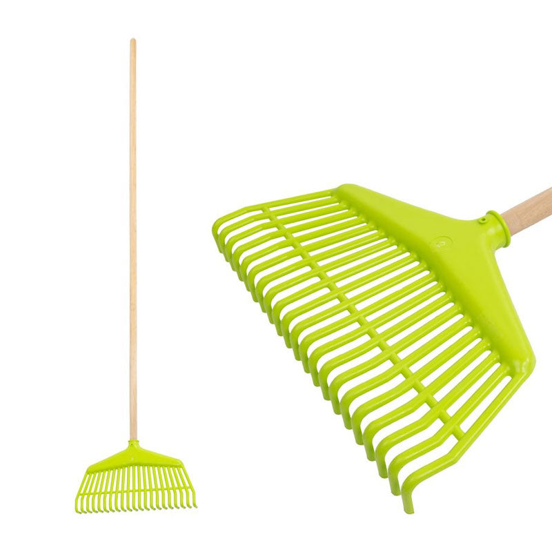 Lombseprű műanyag világoszöld 22 fogú fa nyéllel 150cm svéd