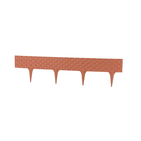 Ágyásszegély műanyag rattan 19cmx3,9m terracotta