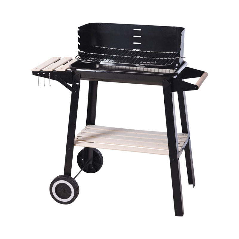 Grill faszenes nyitott sütő kerekekkel BBQ