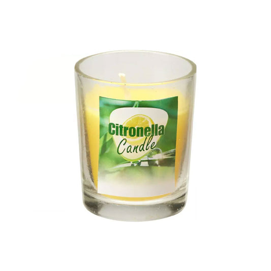 Szúnyogriasztó gyertya citronellás üvegpohárban