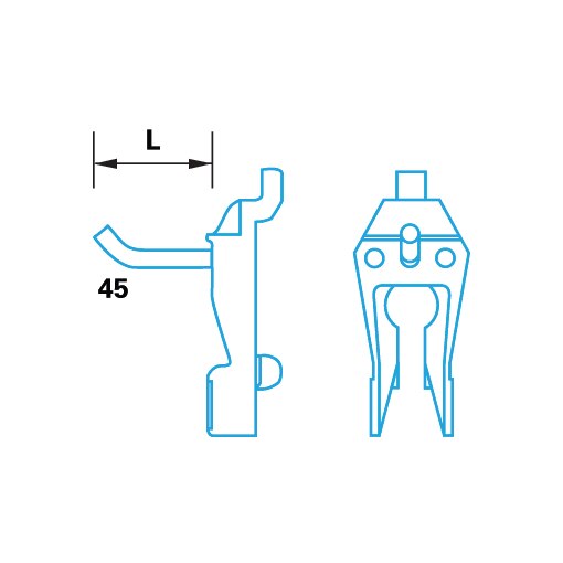 Berner Egy kampós szerszámtartó 45°-os véggel