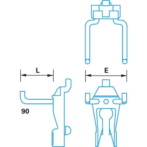 Berner Dupla kampós szerszámtartó 90°-ban behajlított, függőleges véggel