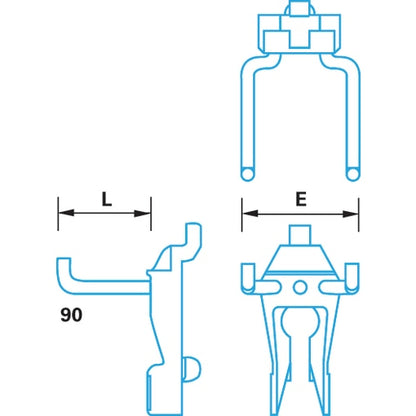 Berner Dupla kampós szerszámtartó 90°-ban behajlított, függőleges véggel