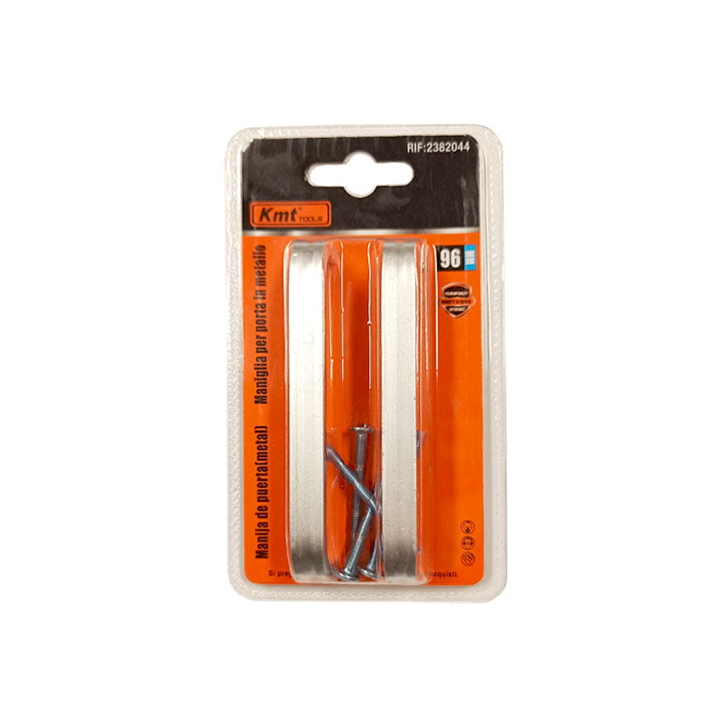 Fiókfogantyú ezüst 96mm 2db-os csavarokkal KMT (12db/karton)