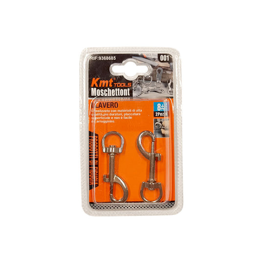 Karabiner rugós 2db-os kulcskarikával KMT (12db/karton)