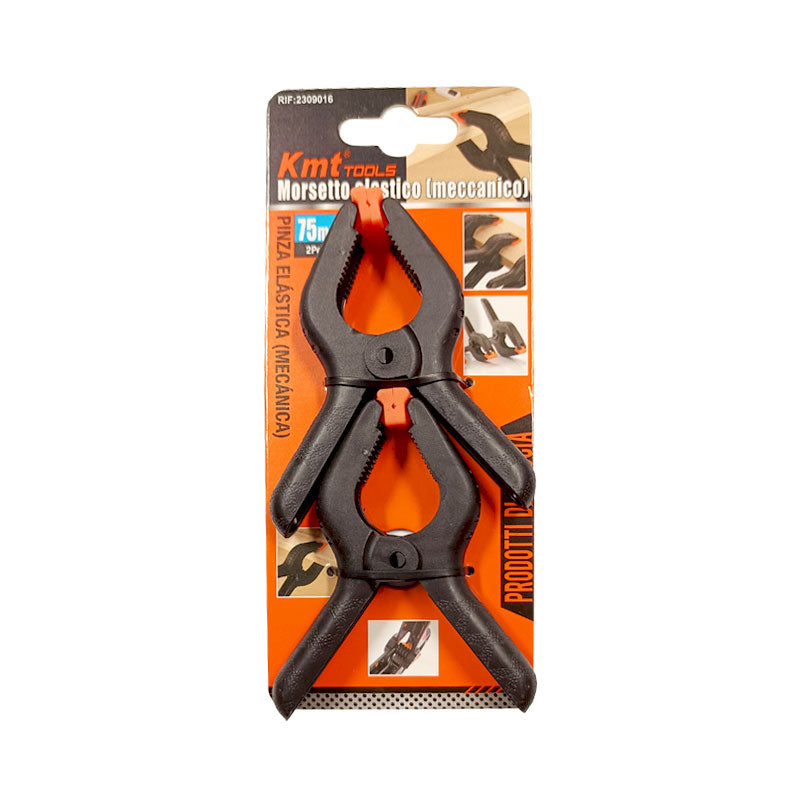 Szorítócsipesz 75mm 2db-os rugós KMT (12db/karton)