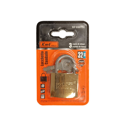 Lakat réz 32mm 3 kulcsos KMT (12db/karton)