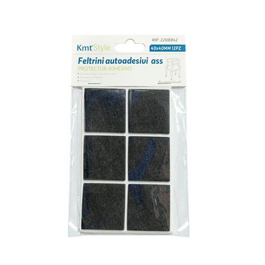 Padlóvédő bútorfilc öntapadós 40x40mm 6db-os négyzet KMT (12db/karton)