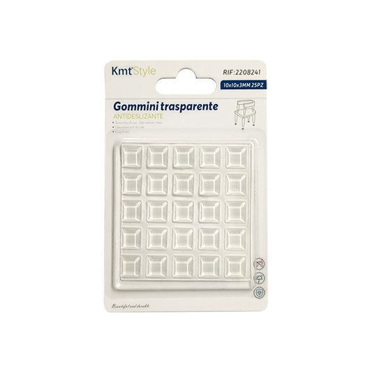 Padlóvédő szilikon öntapadós 10x10mm 25db-os négyzet KMT (12db/karton)