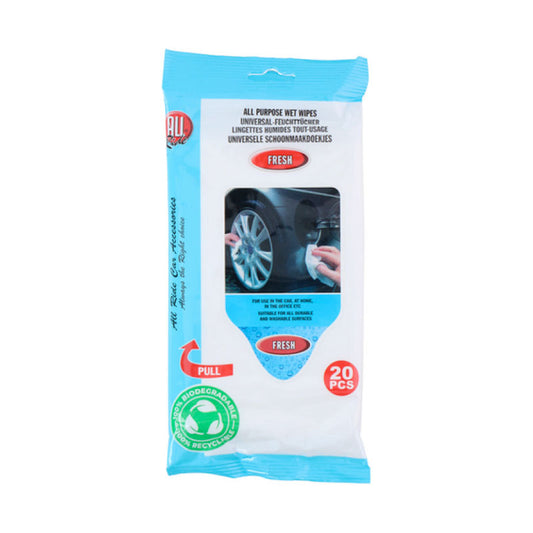 Nedves törlőkendő autós 20db univerzális fresh