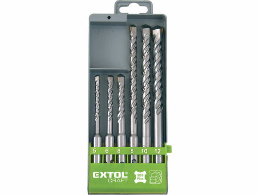 Extol SDS PLUS betonfúró, 6db-os készlet, O 5-12mm, készlet