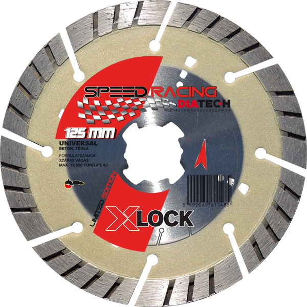 Speed Racing Slant turbó 125x22,2x10 mm Xlock gyémánt vágótárcsa, univerzális