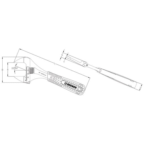 Berner Állítható villáskulcs „Chrome”