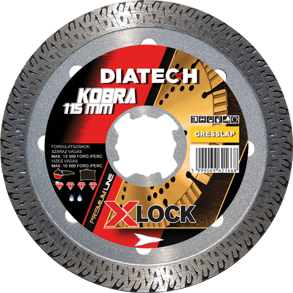 Kobra 115x22,2x10 mm gyémánt vágótárcsa, greslap, gránitlap, kerámia