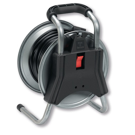 Berner Acéllemez kábeldob, IP20, Schuko aljzatrendszer