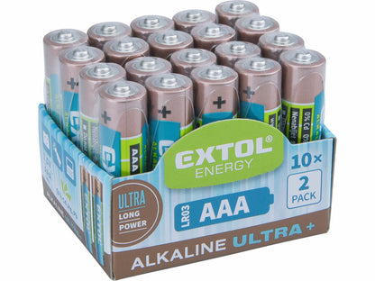 Extol Elem klt. 20 db, alkáli, 1,5V, méret: AAA (LR03);