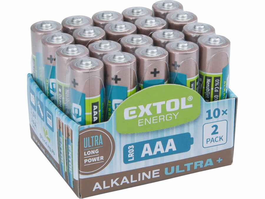 Extol Elem klt. 20 db, alkáli, 1,5V, méret: AAA (LR03);