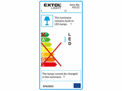 Extol LED reflektor, tölthető, állvánnyal szerelt, 800lm, Li-ion