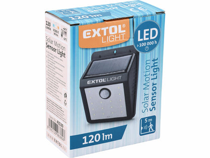 Extol Éjszakai készenléti LED lámpa, 0,4W, 16 LED; 120 Lm, napelem+szenzor