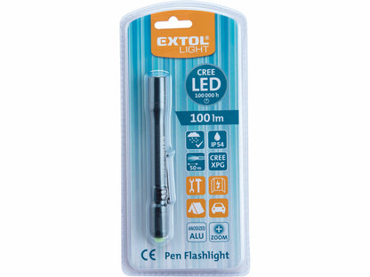 Extol LED lámpa, zoom, 100Lm,ALU ház, CREE XPG