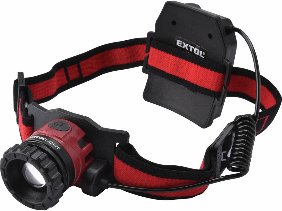 Extol Fejlámpa 450lm CREE XPL, tölthető, USB, 10W CREE XPL, ZOOM funkció