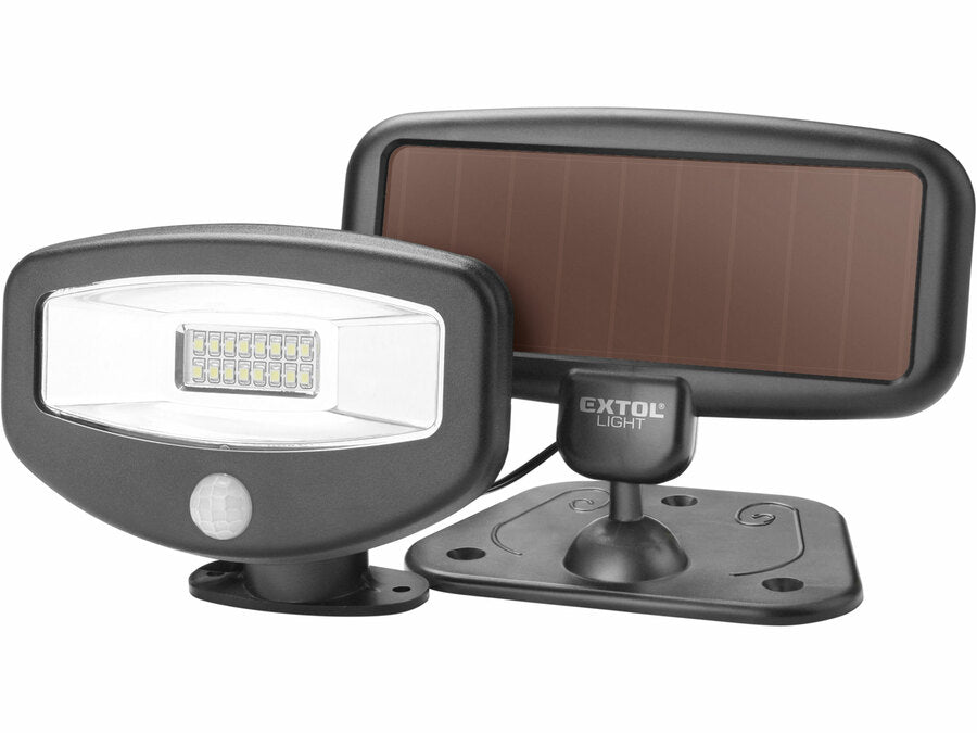 Extol Éjszakai készenléti LED lámpa, 0,4W, 16 LED; 100 Lm, napelem+szenzor, beépített Li-ion akkus, 500 mAh