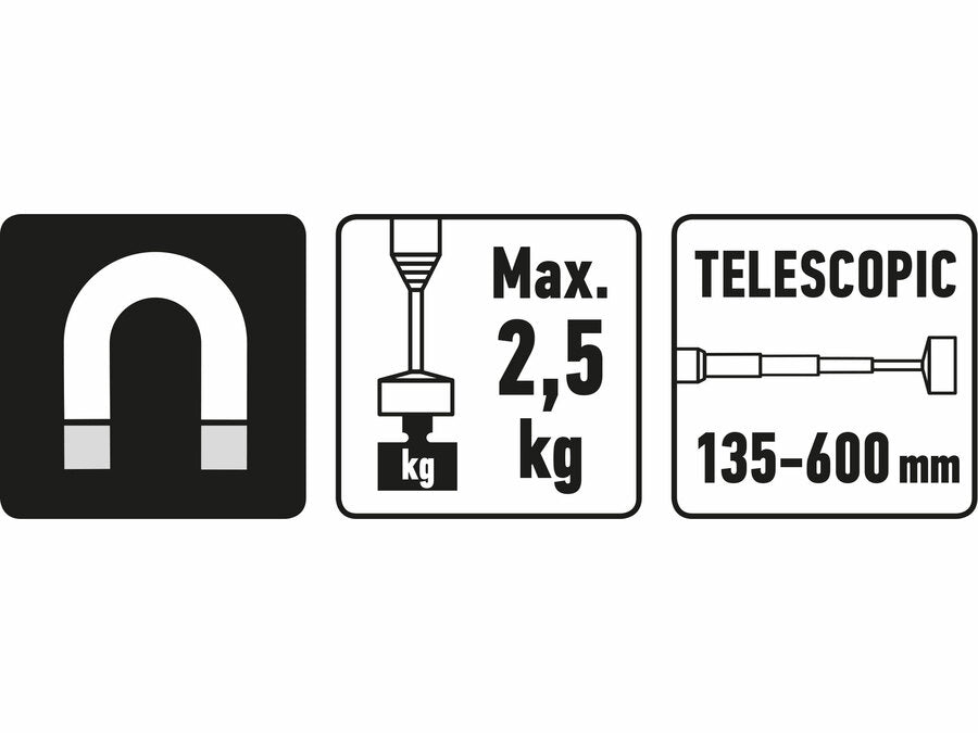 Extol Mágneses teleszkópos felszedő, 135-600mm