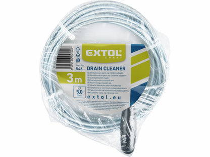 Extol Lefolyócső tisztító, 3m x O 5mm