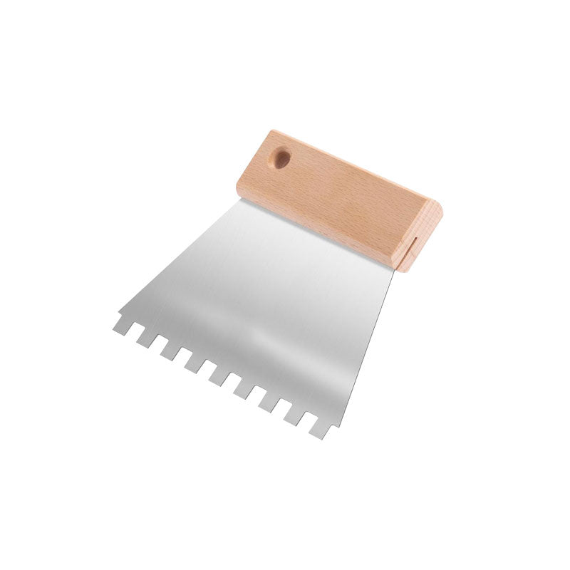 Fogazott spatula 8x8 15cm fa nyelű finom fogazású