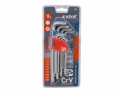 Extol Torx kulcs,9db-os készlet, 10-50mm