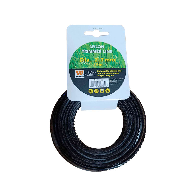 Fűnyíró damil 2,7mm 15m fűrész fogazású Trimmer Line