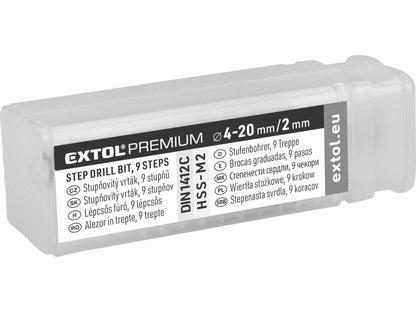 Extol Lépcsős fémfúró, O 4-20mm, HSS-M2