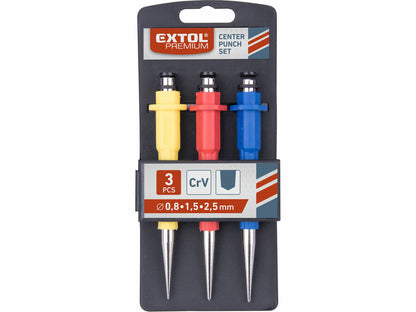 Extol Pontozó klt. 3db-os; 0,8-1,5-2,5mm; CrV
