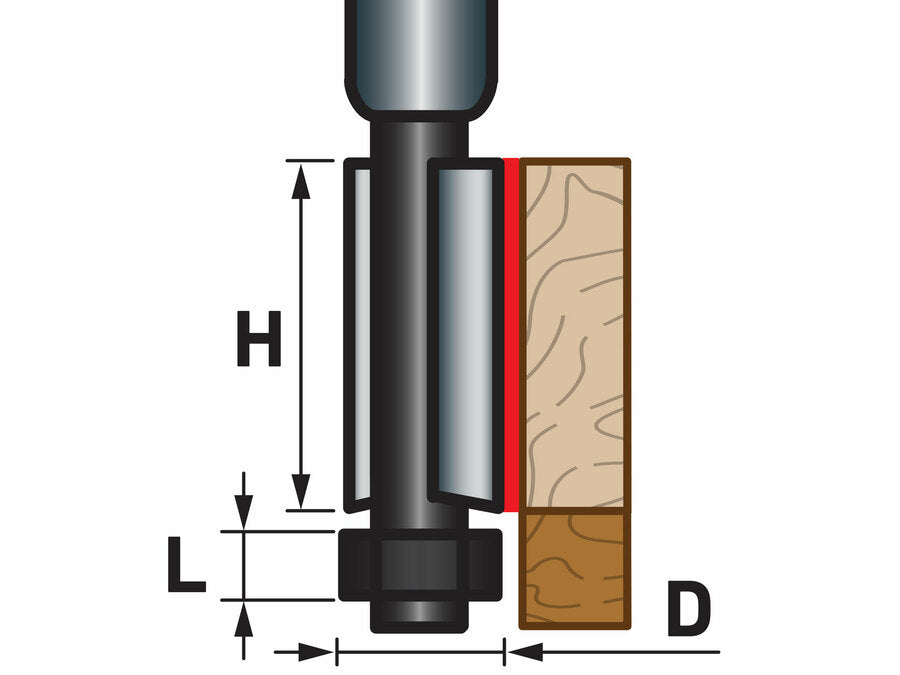 Extol Felsőmaró fára, színelő (süllyesztő) maró, csapágyas, D12,7×H25, befogás: 8mm, keményfém lapkás