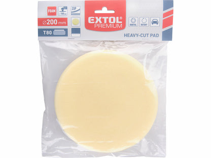 Extol Polírkorong, erős polírozás, T80, 200×30mm; sárga, tépőzáras