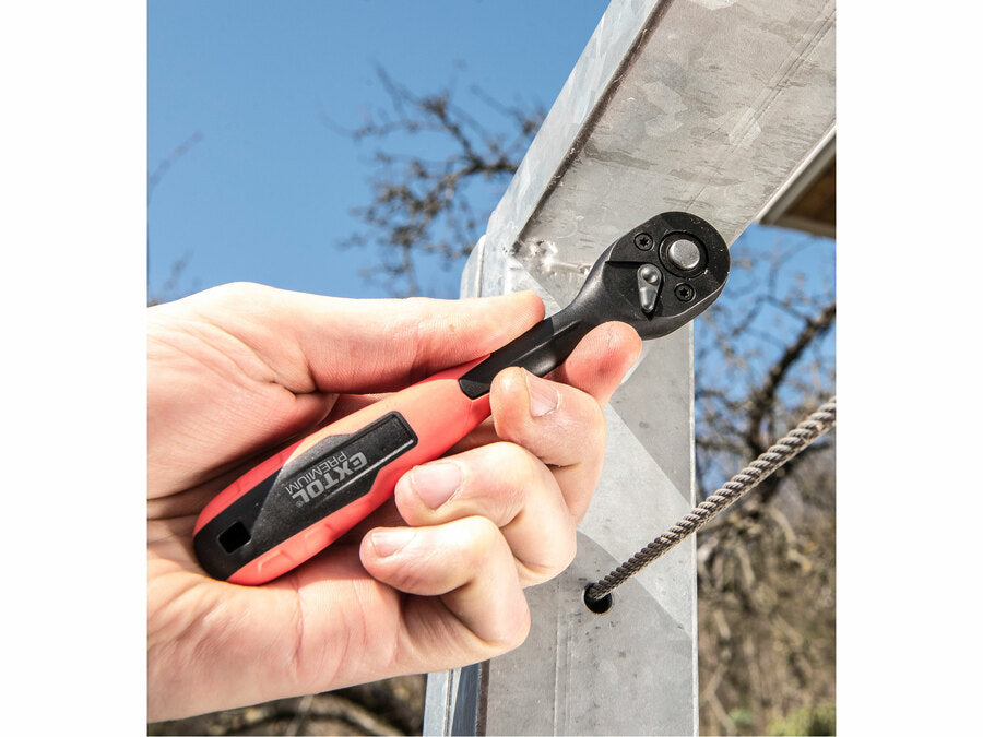 Extol Racsnis hajtókar hajlított, 72 fogú, 1/4", hossz 150mm, Crv