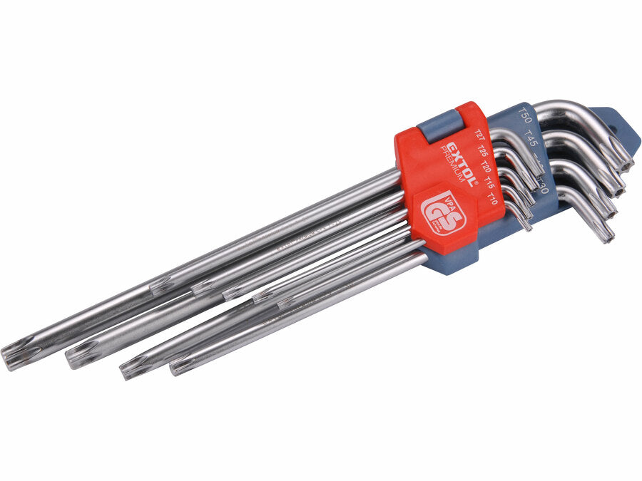 Extol Torx kulcs hosszú,9db-os készlet, T10-50mm