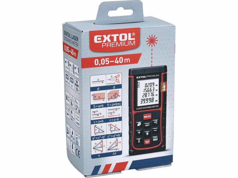 Extol Digitális lézeres távolságmérő 40M, 0,05-40m