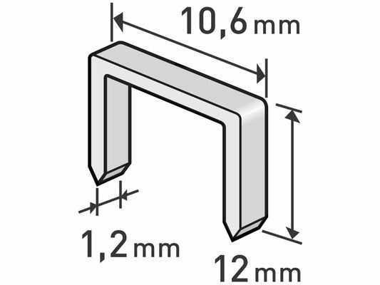 Extol Tűzőgépkapocs, 1000db/csomag, 12mm, 10,6x0,52x1,2mm