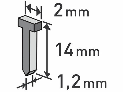 Extol Szeg fejjel tűzőgéphez, 1000db/csomag, 14mm, 2,0x0,52x1,2mm