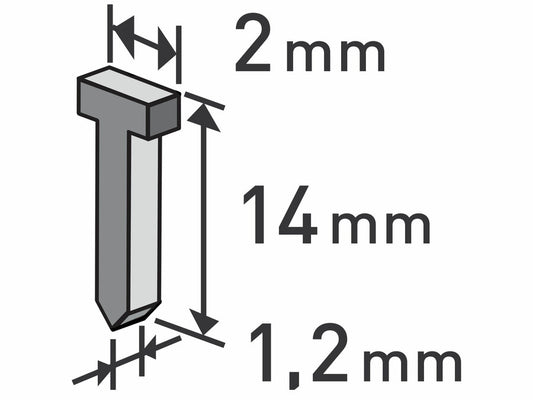 Extol Szeg fejjel tűzőgéphez, 1000db/csomag, 14mm, 2,0x0,52x1,2mm