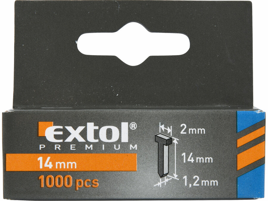 Extol Szeg fejjel tűzőgéphez, 1000db/csomag, 14mm, 2,0x0,52x1,2mm